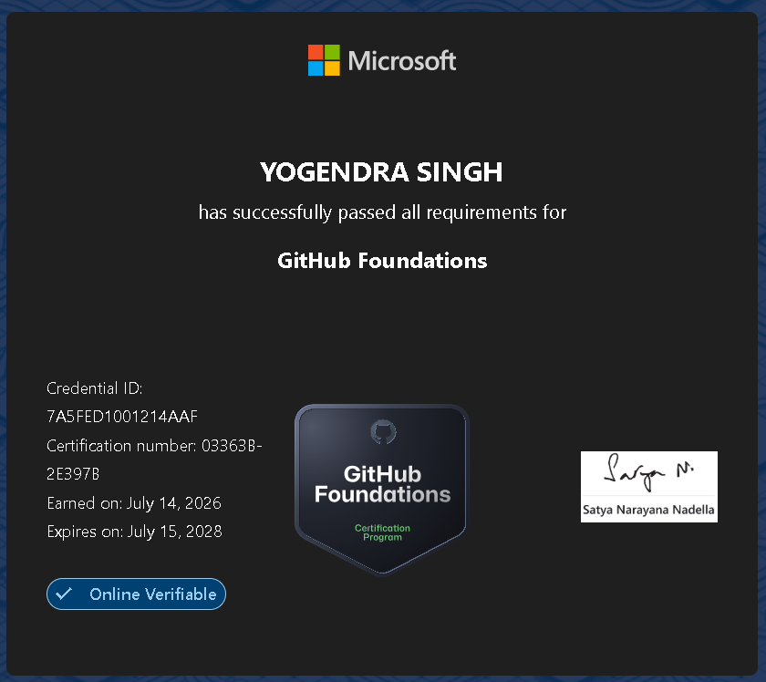 GitHub Foundation Certificate